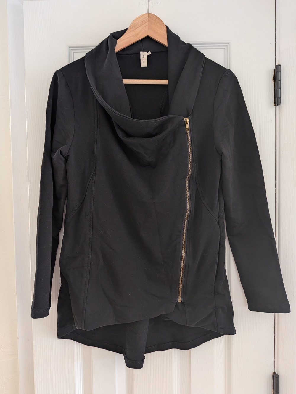 My Beloved Women's Black Side Zip Crew Neck Sweater Size Medium With Pockets